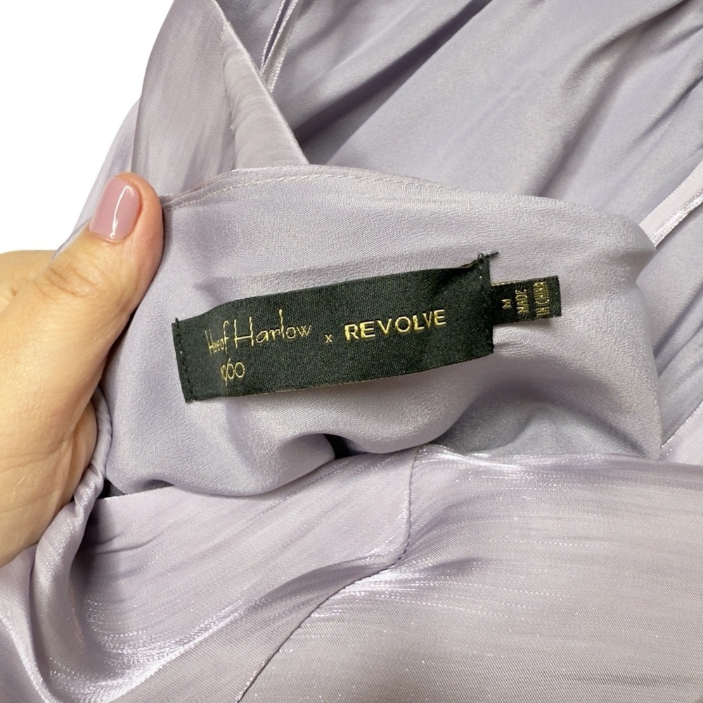 House of Harlow 1960 Lavender Satin Halter Maxi Dress M Lilac Slip Wedding Guest - Picture 7 of 11